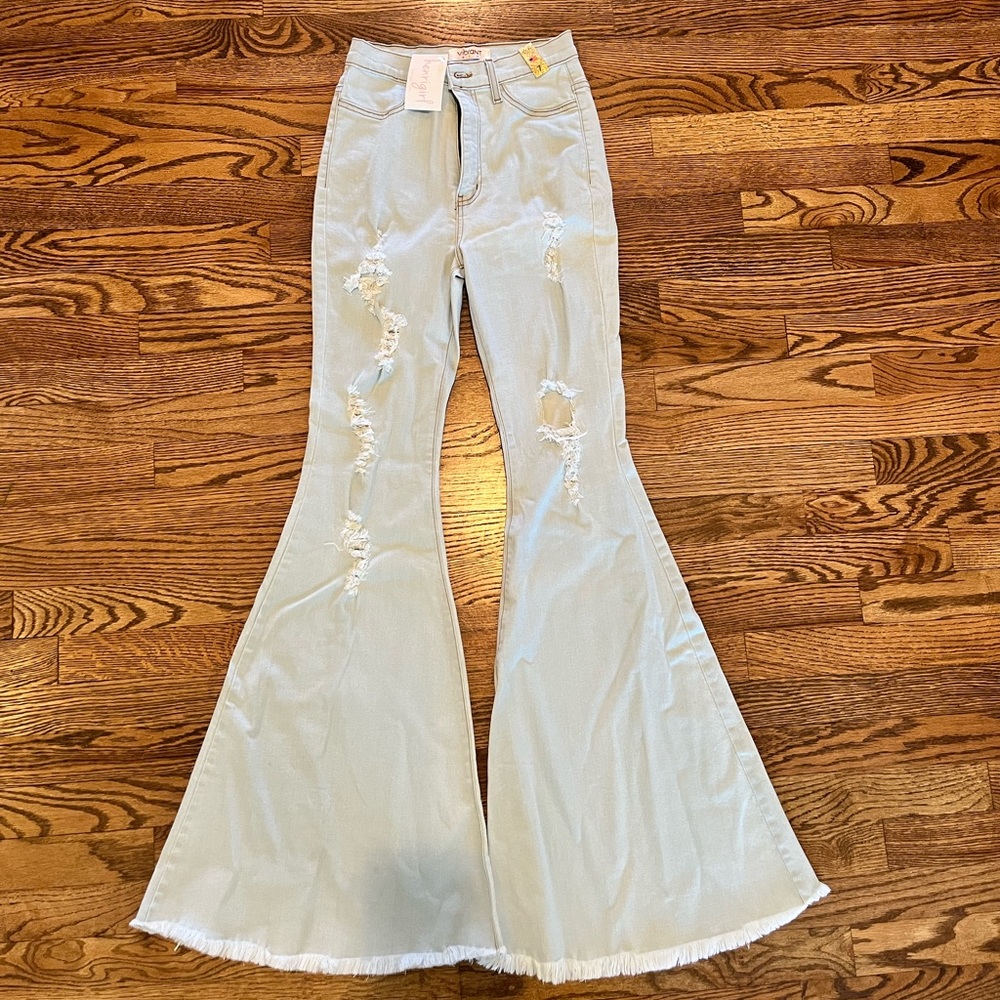 HENRI GIRL SUPER FLARED BOTTOM JEANS - Stretchy